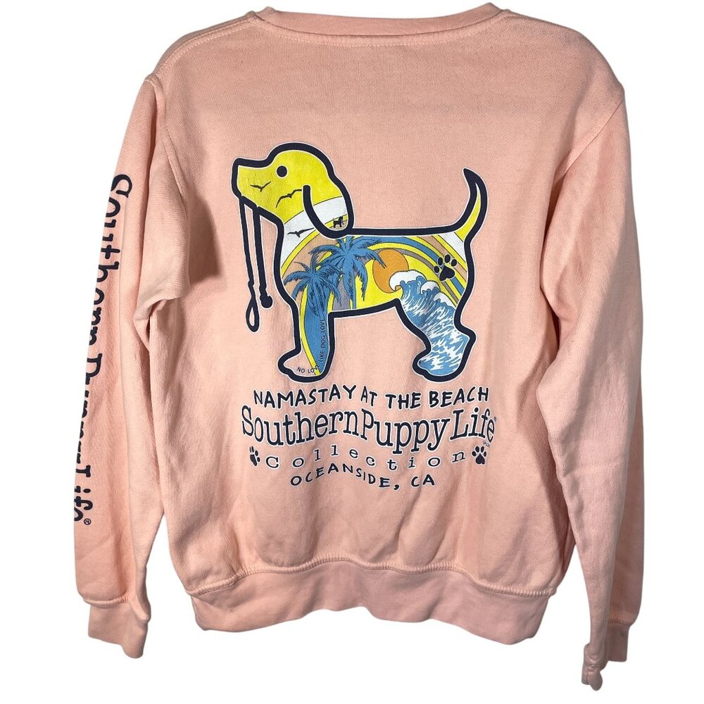 Pacific & Co Southern Puppy Life Namastay at the Beach Sweatshirt Women S Pink
